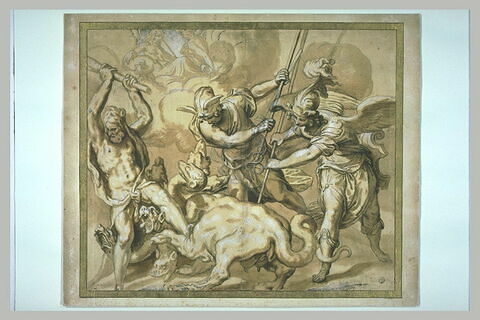 Hercule, Mercure et Minerve combattant l'Hydre à sept têtes