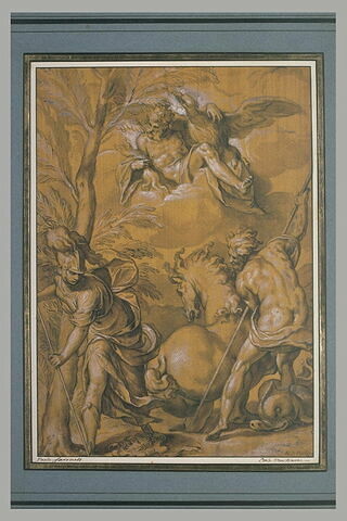 Athéna plante un olivier, Poseidon fait jaillir un lac salé devant Zeus, image 2/2
