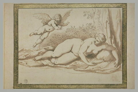 L'Amour volant, s'approchant de Vénus couchée, tenant son arc, image 1/1