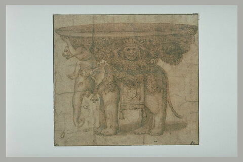 Un éléphant aux armes d'un pape Médicis et un singe soutenant une vasque, image 2/2