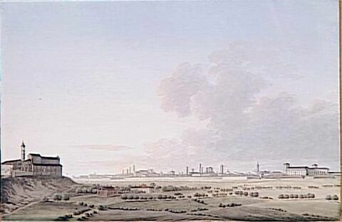 Vue de la ville de Pavie le 13 mai 1796