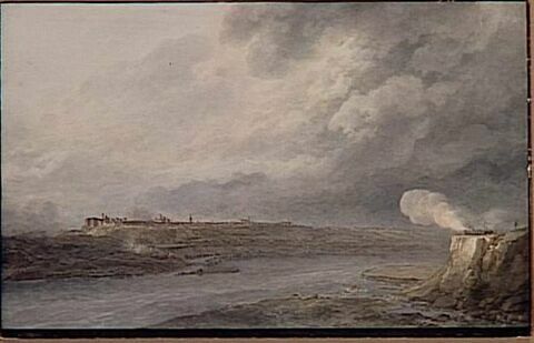 Vue du bombardement de la ville de Fossano le 26 avril 1796