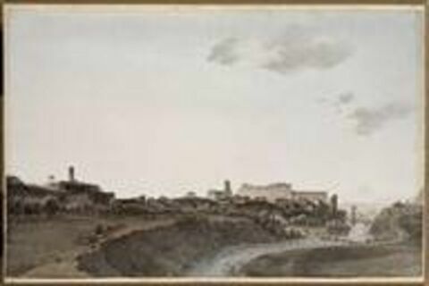 Vue de la ville de Ceva le 16 avril 1796