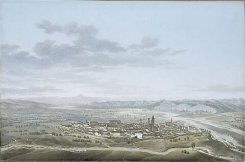 Vue de la ville d'Alba-Pompeia en Piemont le 26 avril 1796, image 1/1