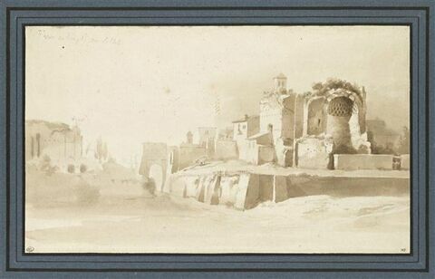 Vue du Forum : le Temple du Soleil et l'Arc de Titus