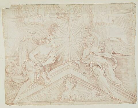 Anges sur le fronton de l'autel dédié à saint Ignace, image 1/2