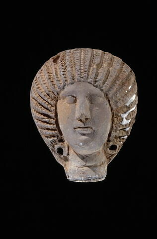 figurine de tête de femme romaine à cou fermé, image 1/3