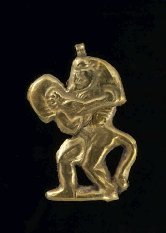 figurine de Bès au tambourin ; pendentif