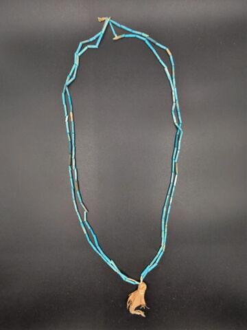 collier à 2 rangs ; perle tubulaire