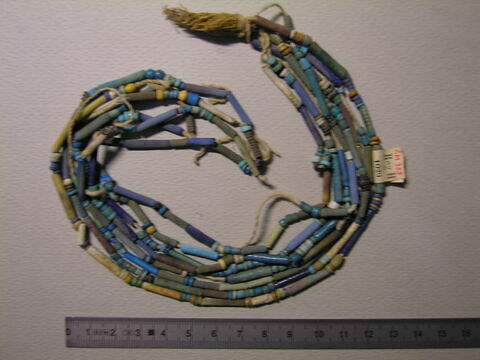 collier à 4 rangs ; perle tubulaire ; perle cylindrique annelée ; perle rondelle, image 1/1