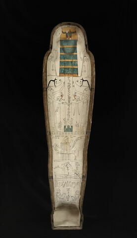 cercueil momiforme ; couvercle de cercueil momiforme ; cartonnage, image 7/20