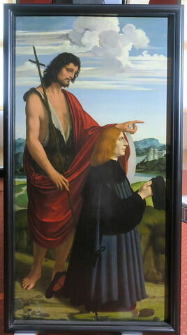 Saint Jean Baptiste et un donateur (panneau inférieur du polyptyque "Crespi")