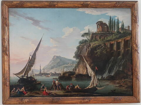 Marine avec le temple de la Sibylle de Tivoli, dit aussi Vue d'un port