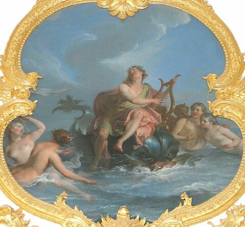 Arion, jouant de la lyre, porté sur un dauphin, image 3/3