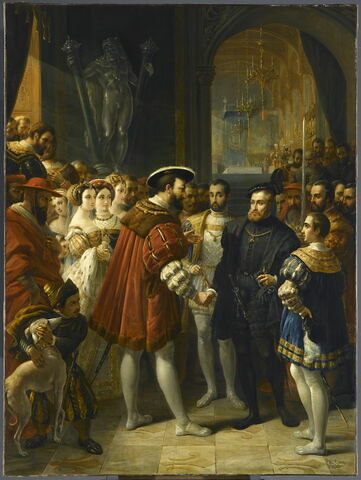 Charles Quint reçu au Louvre par François 1er