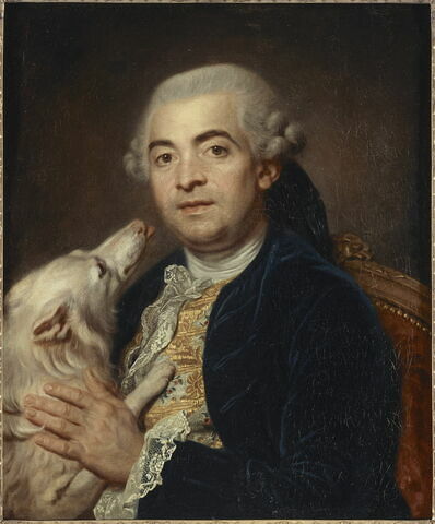 Portrait d'homme avec son chien