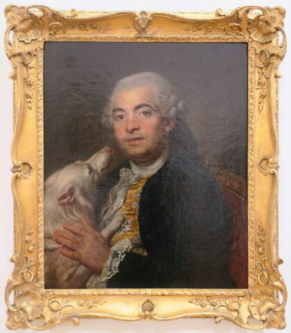 Portrait d'homme avec son chien