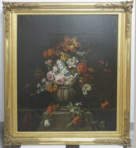 Vase de Fleurs et fruits