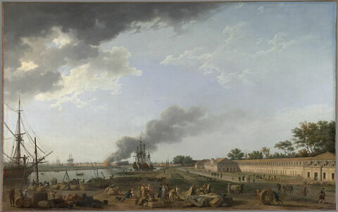 Vue du port de Rochefort ; prise du Magasin des colonies