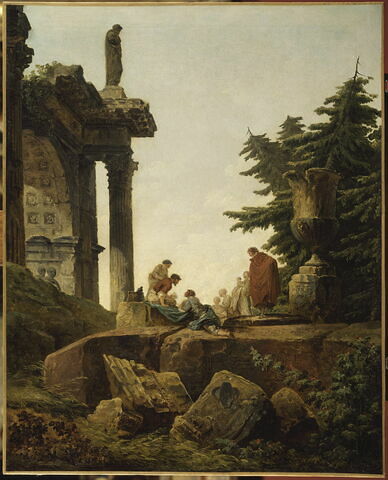 Arc de triomphe en ruines ; les joueurs de cartes., image 1/2