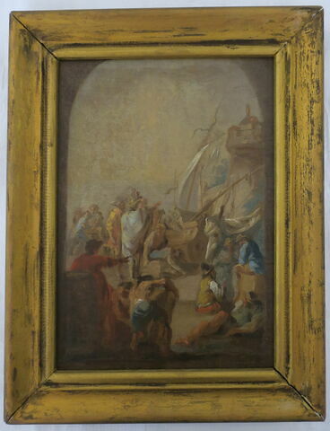 Scène d'embarquement dans un port, image 2/2