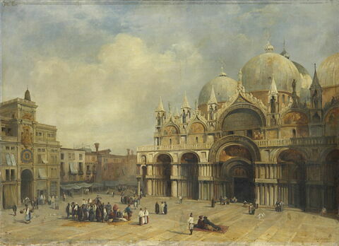Vue de la façade de l'église Saint-Marc à Venise