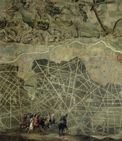 Plan d'une partie de la forêt de Compiègne, avec chasse de Louis XV, image 4/5