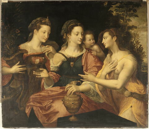 Vénus et Psyché ou Jeunes femmes présentant des fleurs, image 1/1