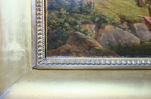 Vue du château de Pau, prise du grand parc, avec Henri IV enfant tenant un drapeau, image 3/3