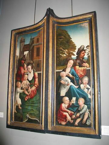 Volet intérieur de retable : Marie Cleophée et ses quatre fils ; Volet extérieur : Saint Pierre, image 3/3