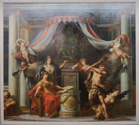 Allégorie de la Révolution : Arrivée des Vertus et proclamation de la Constitution démocratique, image 2/4