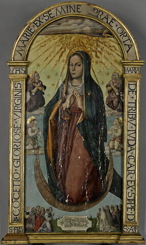 La Vierge adorée par saint François, sainte Claire et les anges, image 1/3