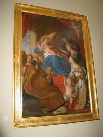 La Sainte Vierge et l'Enfant Jésus vénérés par différents saints, image 1/1