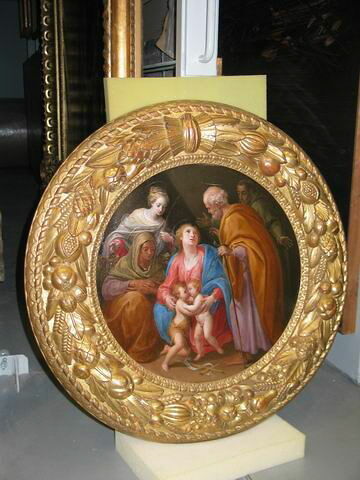 Sainte Famille avec saint Jean Baptiste enfant, sainte Élisabeth, une sainte et saint François, image 1/1