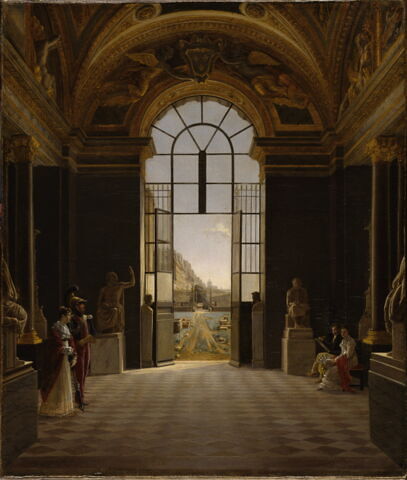 Vue de la salle de la Paix, au Louvre, vers 1820, image 4/4