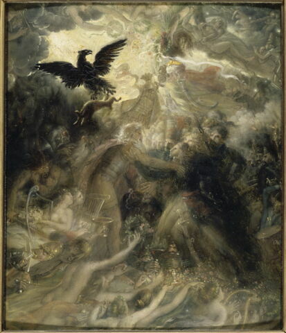 L'apothéose des héros français morts pour la patrie pendant la guerre de la Liberté, dit aussi Les ombres des héros français reçues par Ossian dans l'Elysée aérien, image 3/3