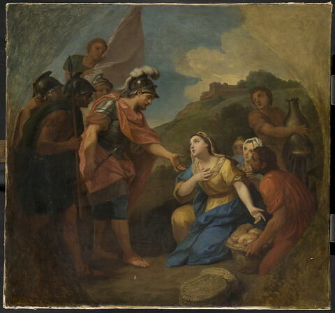 Abigaïl donnant des pains et du  vin à David