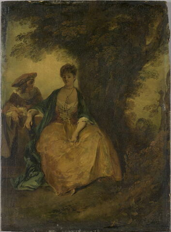 Conversation galante, dit aussi Deux figures dans un paysage, ou La Conversation sous l'arbre, image 1/4