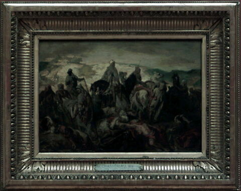 Cavaliers arabes emportant leurs morts, après une affaire contre des spahis., image 3/3