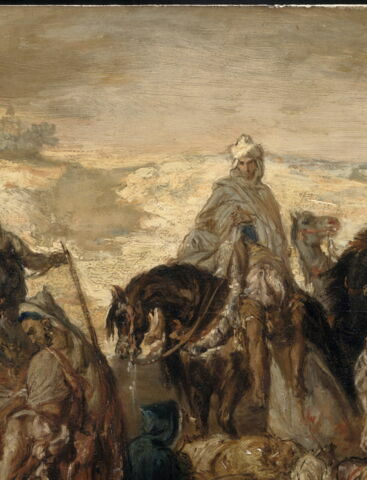 Cavaliers arabes emportant leurs morts, après une affaire contre des spahis., image 2/3