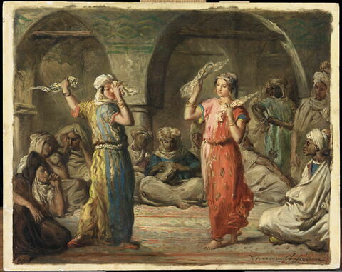 Danseuses mauresques à Constantine (Algérie). La danse aux mouchoirs.