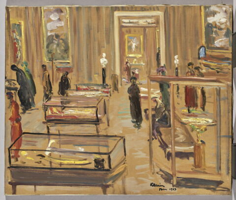 Une exposition d'oeuvres d'art ; première vue