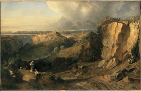 Spolète près de Pérouse, dit parfois à tort: Vue de la campagne de Naples., image 2/2