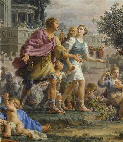 Libéralité de Cimon l'Athénien invitant le peuple à prendre les fruits de ses jardins.(Plutarque, Vie de Périclès), image 3/4