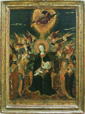 La Vierge et l'Enfant entourés d'anges et de saintes et surmontés par Dieu le Père bénissant, image 3/3
