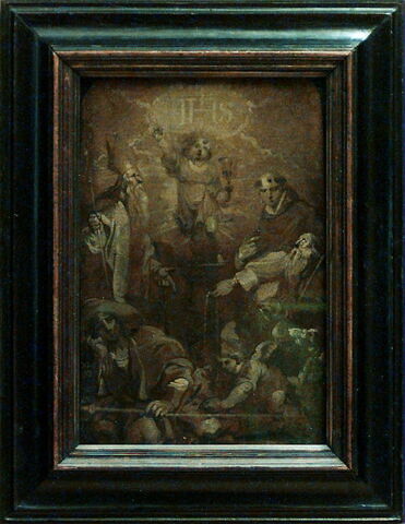 L'Enfant Jésus en gloire entouré de quatre saints (grisaille), image 2/3