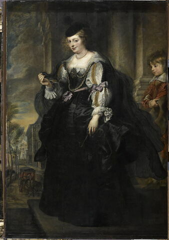 Portrait d’Hélène Fourment (1614-1673) au carrosse, suivie de son jeune fils Frans en page