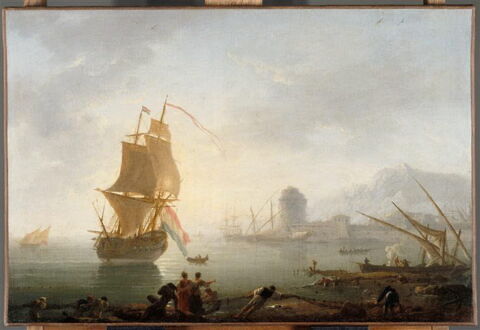 Marine, le midi; Les pêcheurs tirant un filet, image 4/4