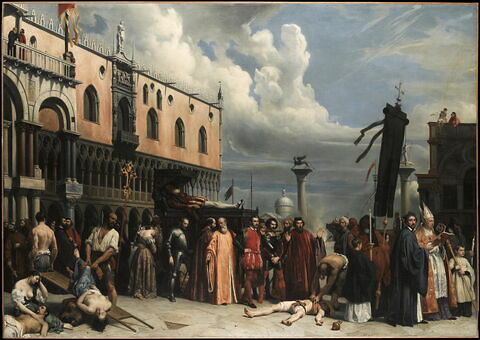Honneurs funèbres rendus au Titien mort à Venise pendant la peste de 1576, image 1/2