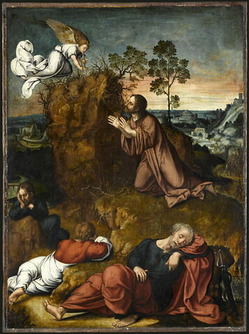 Le Christ au Jardin des oliviers, avec les apôtres endormis